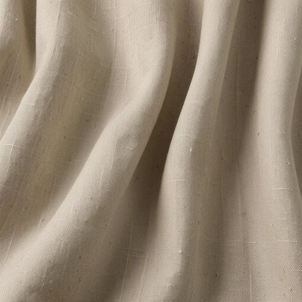 Premium linen curtain fabric with natural texture